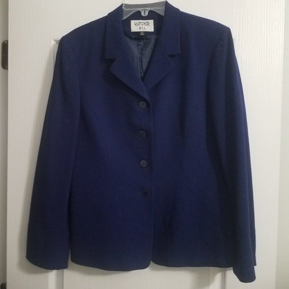 Kasper Jackets & Blazers - Kasper Blazer Wool Cobalt Blue Size 12 EUC